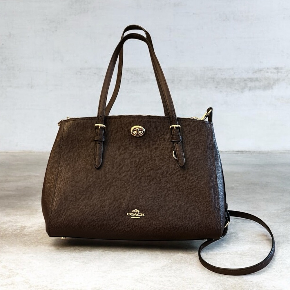 COACH Turnlock Carryall Oxblood Two-Way Crossbody Shoulder Bag